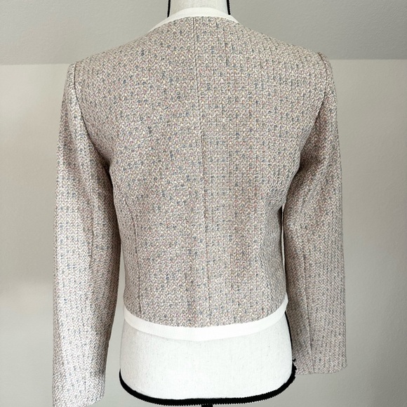 Cynthia Rowley Colorful Metallic Tweed Cropped Bolero Womens Blazer Size Small - Picture 3 of 14